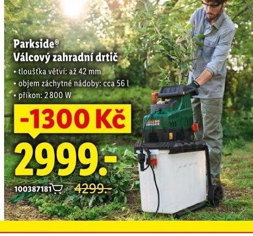 Parkside Válcový zahradní drtič