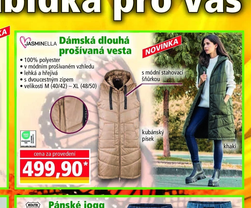 Dámská dlouhá prošívaná vesta