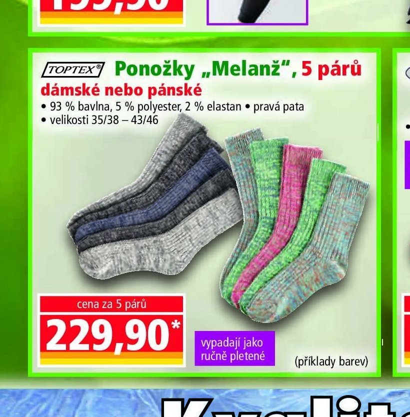 Ponožky „Melanž“, 5 párů