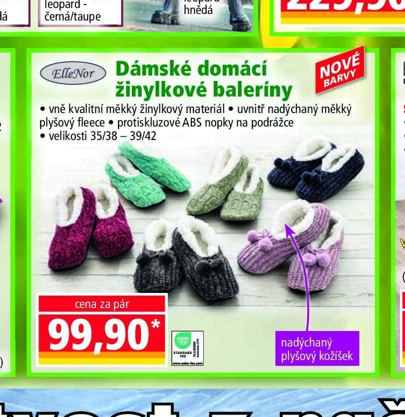 Dámské domácí žinylkové baleríny