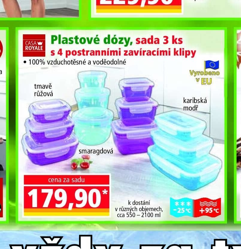 Plastové dózy, sada 3 ks