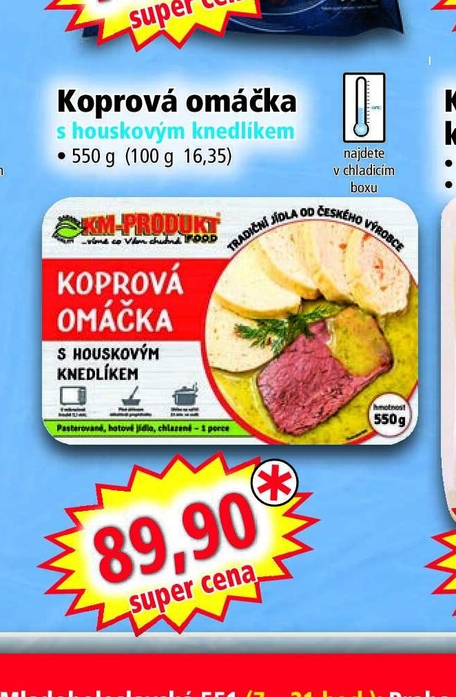 Koprová omáčka s houskovým knedlíkem