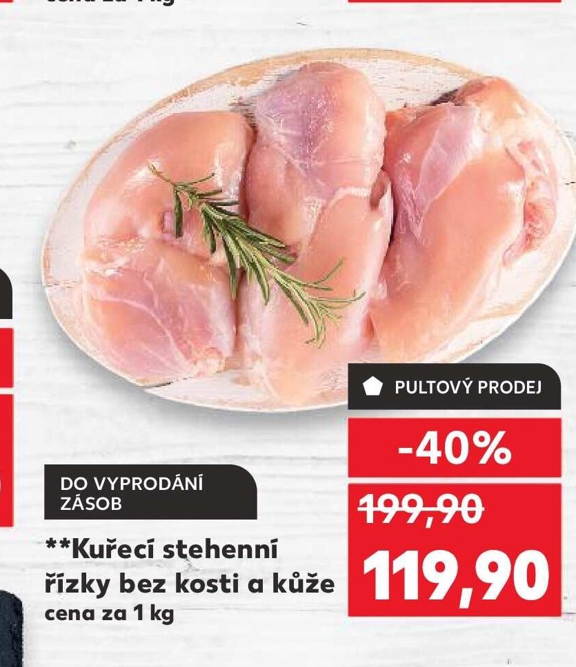 Kuřecí stehenní řízky bez kosti a kůže