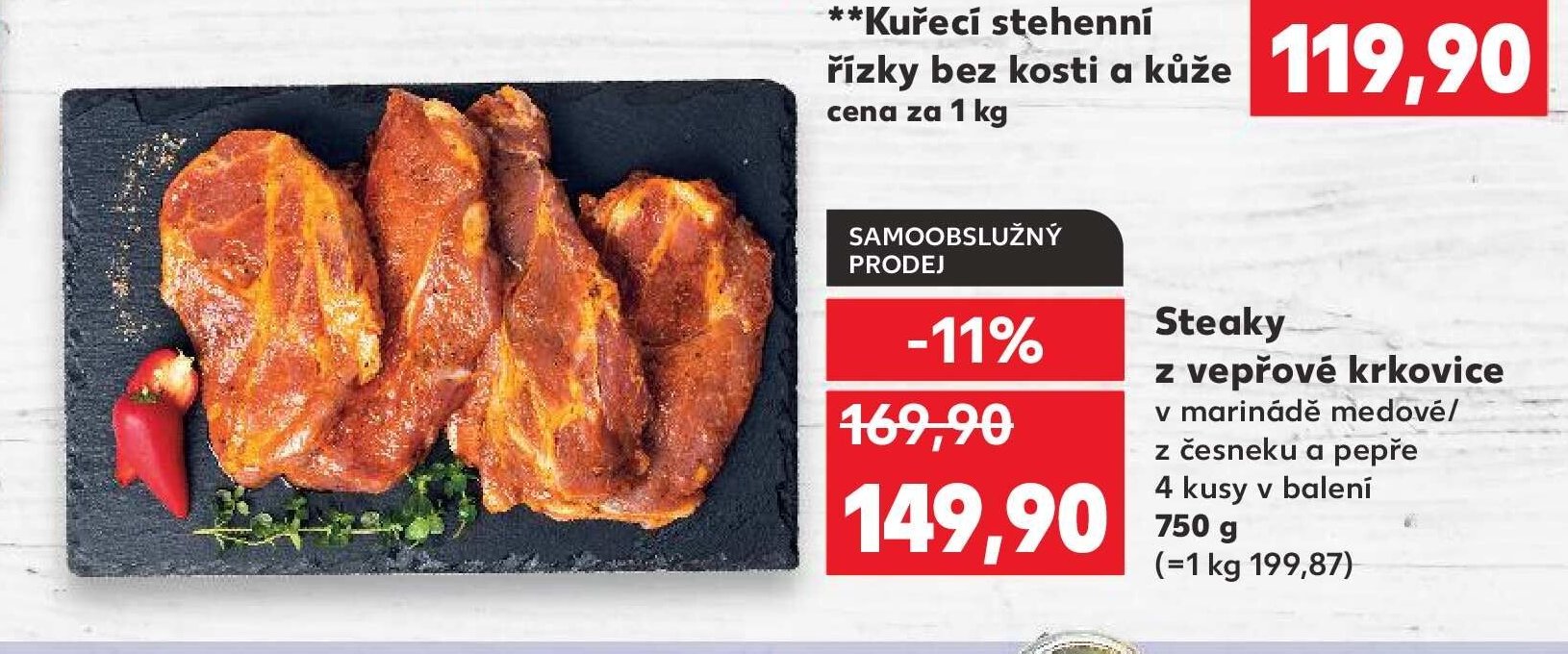 Steaky z vepřové krkovice