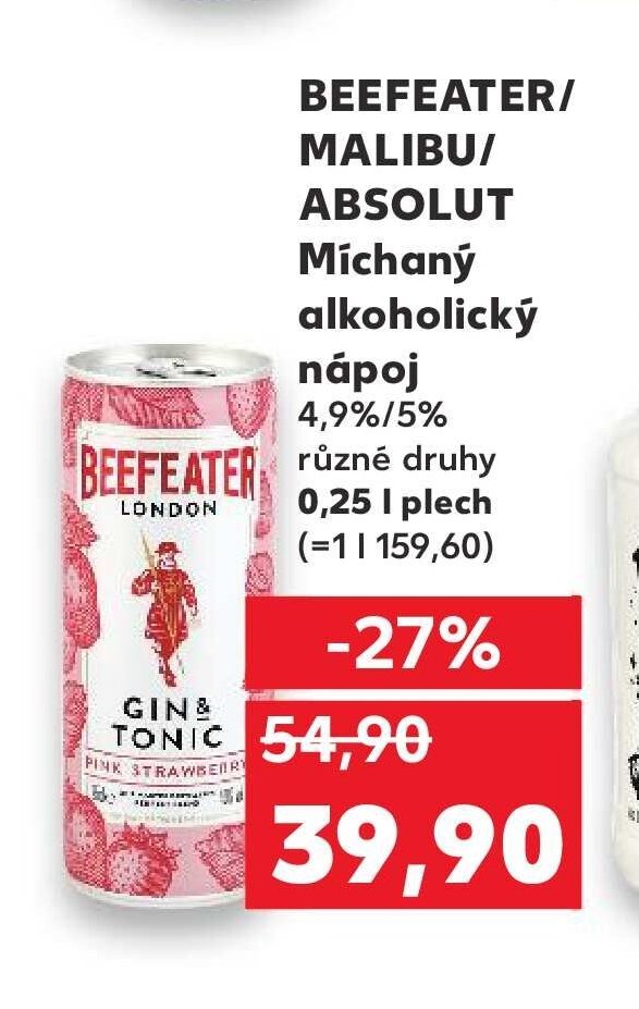 BEEFEATER/MALIBU/ABSOLUT Míchaný alkoholický nápoj