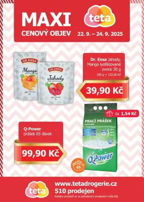 akční leták Teta drogerie 22.9.2025-24.9.2025