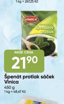Špenát protlak sáček Vinica