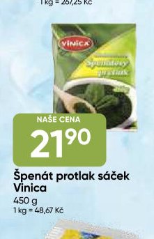 Špenát protlak sáček Vinica - Hruška akcniletaky.com