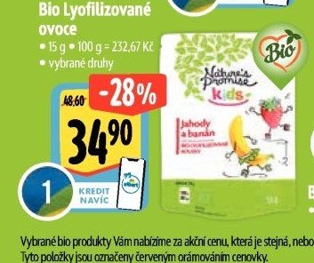 Bio Lyofilizované ovoce