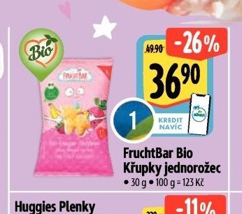 FruchtBar Bio Křupky jednorožec