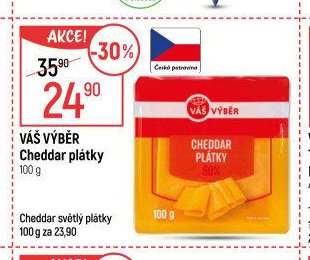 VÁŠ VÝBĚR Cheddar plátky