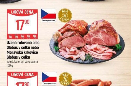 Uzená rolovaná plec Globus nebo Moravská krkovice Globus - Globus akcniletaky.com