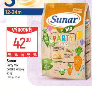 Křupky zeleninové bio Party Mix Sunar