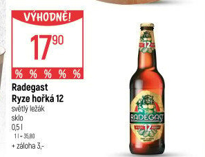 Pivo světlý ležák 12° Ryze hořká Radegast