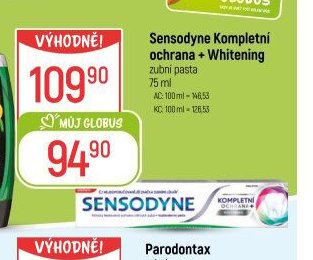 Sensodyne Kompletni ochrana + Whitening zubní pasta 75 ml - Globus akcniletaky.com
