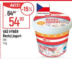 Jogurt řecký bílý Váš Výběr