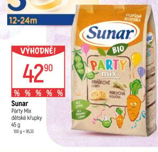 Křupky zeleninové bio Party Mix Sunar