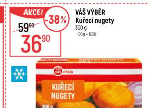 Kuřecí nugetky smažené mražené Váš Výběr