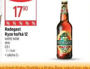 Pivo světlý ležák 12° Ryze hořká Radegast