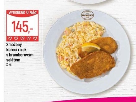 Smažený kuřecí řízek s bramborovým salátem