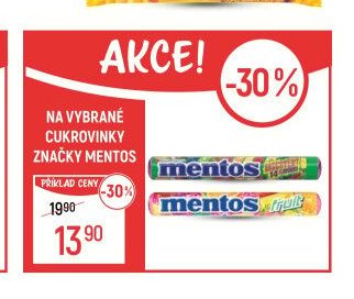NA VYBRANÉ CUKROVINKY ZNAČKY MENTOS
