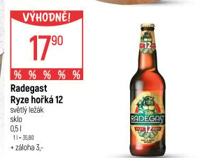 Pivo světlý ležák 12° Ryze hořká Radegast