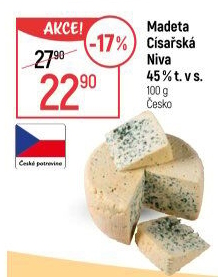 Sýr Niva Císařská 45 % Madeta