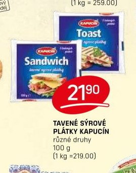 Tavené sýrové plátky Kapucin