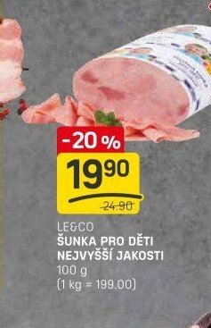 Le&Co Šunka pro děti nejvyšší jakosti
