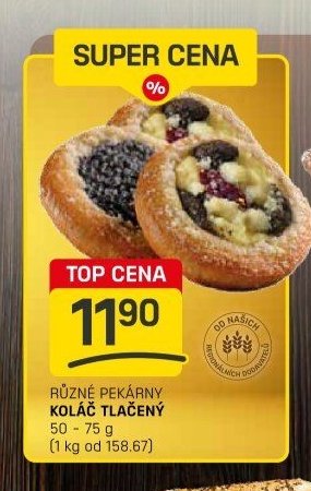 RŮZNÉ PEKÁRNY KOLÁČ TLAČENÝ