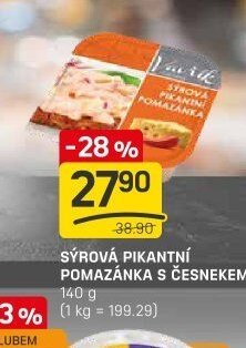 SÝROVÁ PIKANTNÍ POMAZÁNKA S ČESNEKEM 140 g
