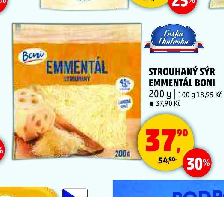Strouhaný sýr Emmentál Boni