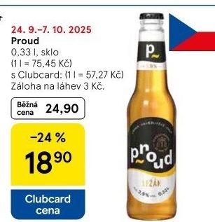 Pivo světlý ležák Proud
