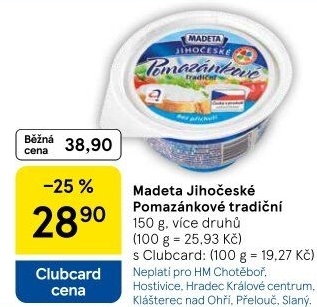 Tradiční pomazánkové Jihočeské Madeta