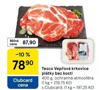 Vepřová krkovice bez kosti Tesco