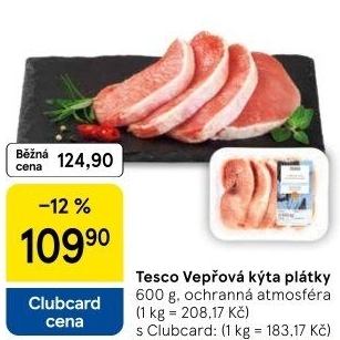 Vepřová kýta bez kosti Tesco