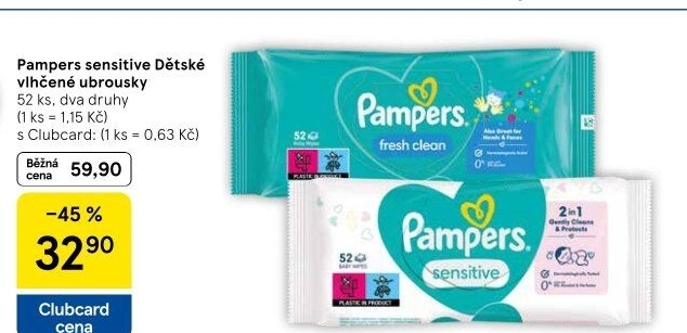 Vlhčené ubrousky dětské Pampers Sensitive