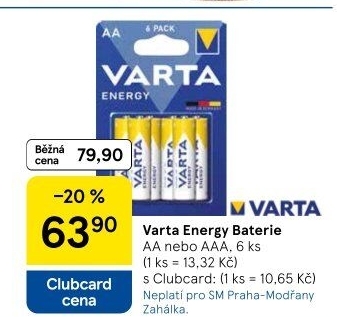 Baterie alkalické Energy Varta