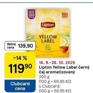Černý čaj Yellow Label Lipton