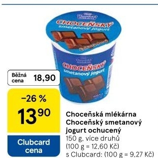 Jogurt smetanový ochucený Choceňský