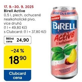 Nealkoholické pivo ochucené Active Birell