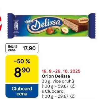 Oplatky celomáčené Delissa Orion