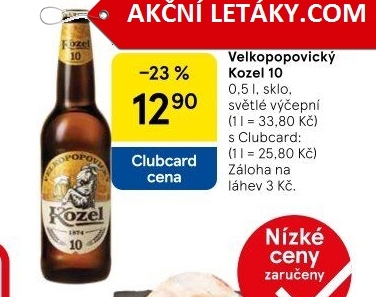 Pivo světlé výčepní 10°Velkopopovický Kozel