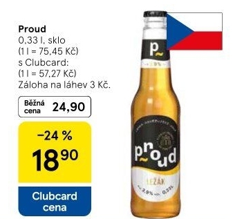Pivo světlý ležák Proud