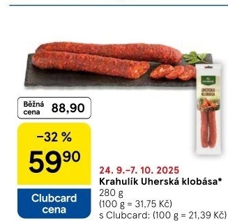 Uherská klobása Krahulík