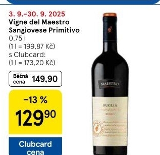 Víno Sangiovese Primitivo Vigne del Maestro