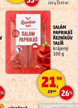 SALÁM PAPRIKÁŠ ŘEZNÍKŮV TALÍŘ 100 g
