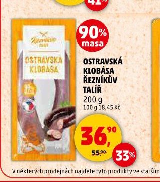 OSTRAVSKÁ KLOBÁSA ŘEZNÍKŮV TALÍŘ 200 g