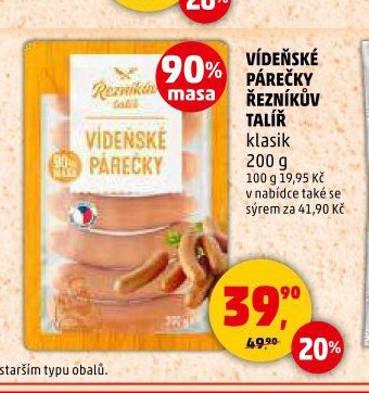 VÍDEŇSKÉ PÁREČKY ŘEZNÍKŮV TALÍŘ 200 g