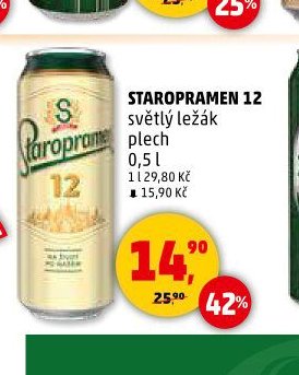STAROPRAMEN 12 světlý ležák plech